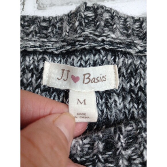 JJ Basics Black/Gray Long Sleeve Pullover Womens Sweater Size Medium - Picture 6 of 11